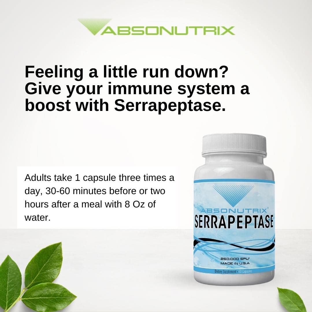 Absonutrix Serrapeptase 250,000 Units - 60 Vegetarian Capsules - image 4
