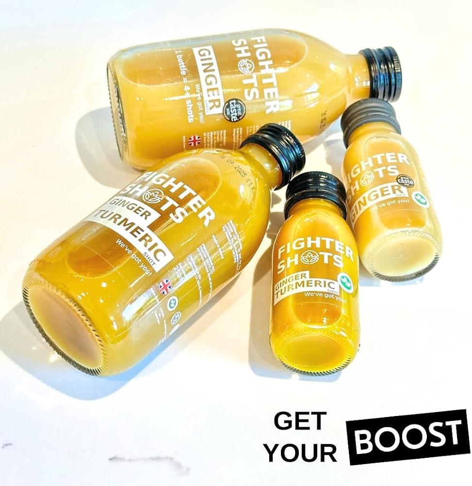 Fighter Shots Ginger Award Winning Fresh & Fiery Cold Pressed Ginger