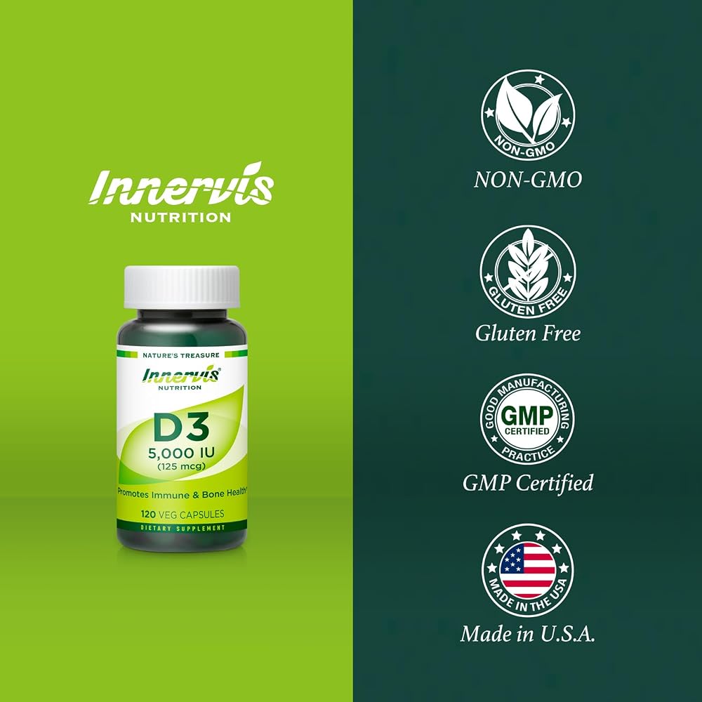 INNERVISNUTRITION Vitamin D3 5000 IU Immune & Bone Support - image 5