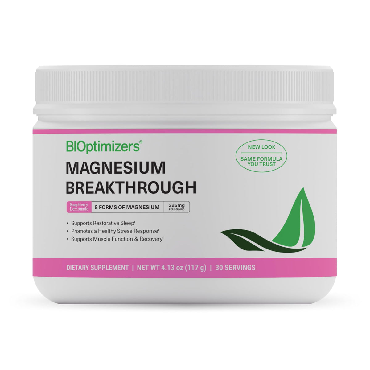 BIOptimizers Magnesium Drink Raspberry Lemon - 30 Servings