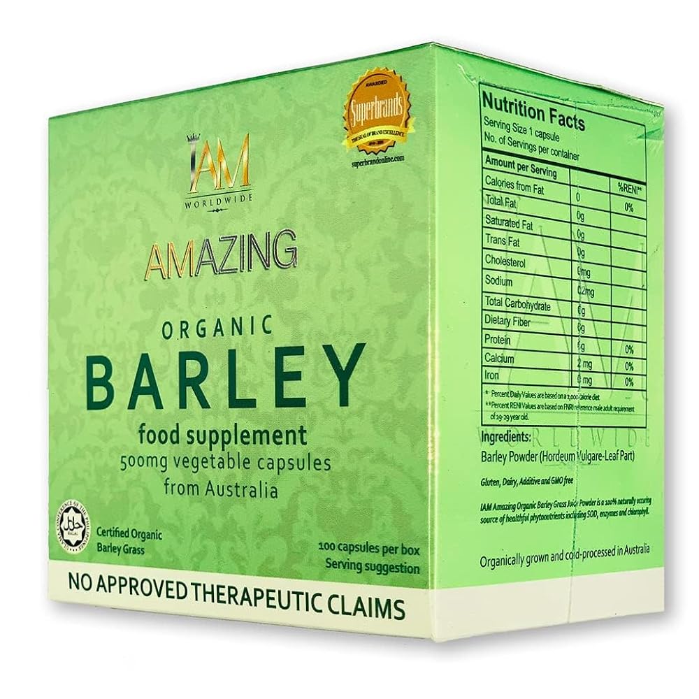 Generic Organic Barley Grass Capsules from Australia - 100 Capsules