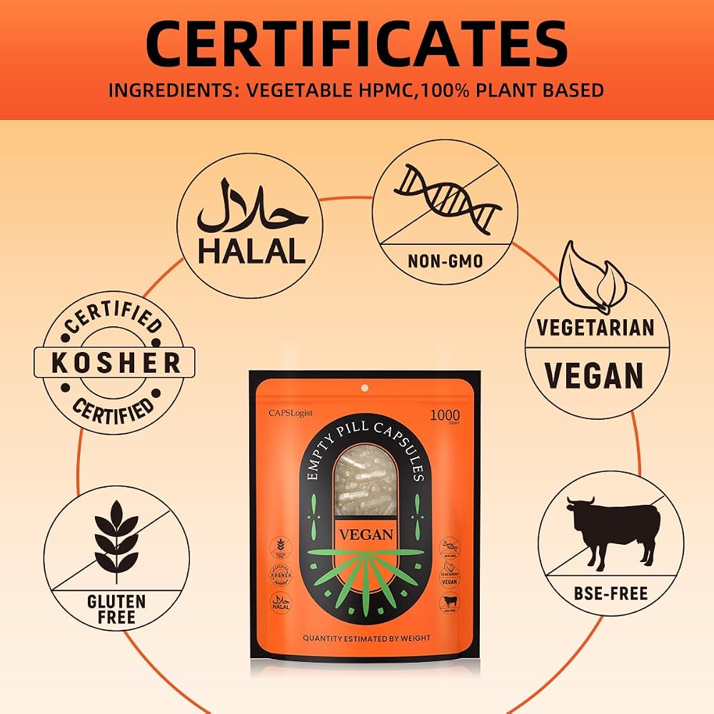 CAPSLogist Size 0 Gelatin Empty Capsules