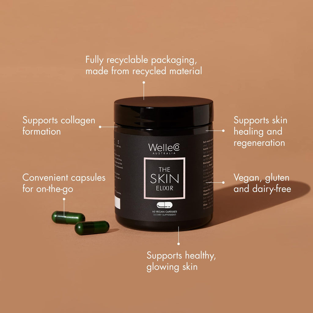 WelleCo The Skin Elixir Greens Powder Capsules - 60 Capsules - image 3