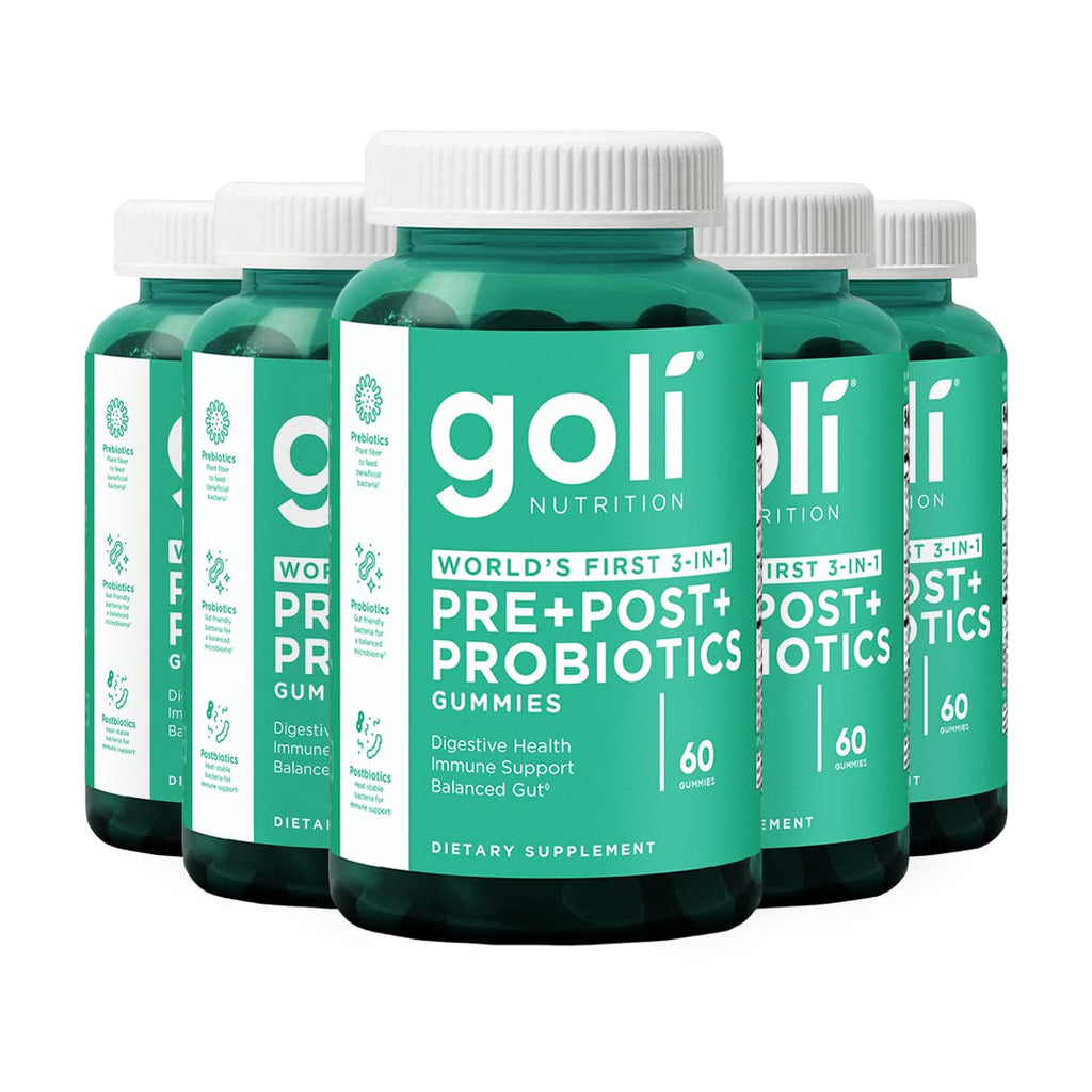 Goli Pre Pro Postbiotic Gummies - Worlds First 3-in-1 Formula