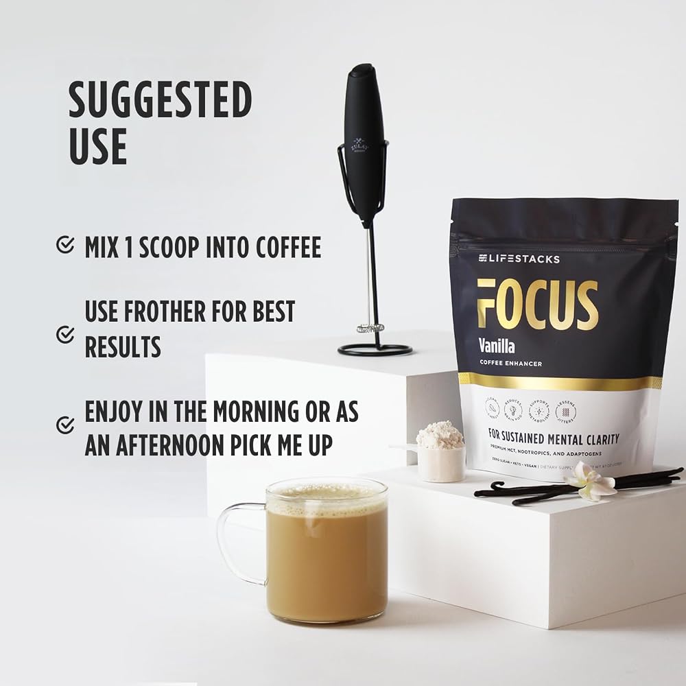 LIFESTACKS Focus Coffee Creamer for Energy & Clarity - 20 Servings - image 5