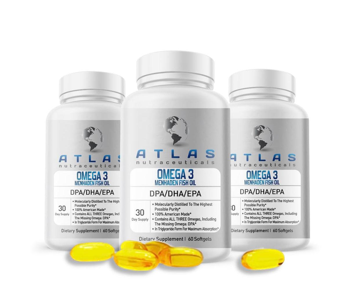 Atlas Nutraceuticals Menhaden Fish Oil Omega 3 - 60 Softgels - image 5