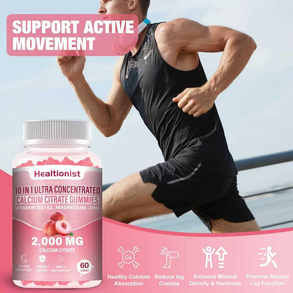 Healtionist Calcium Citrate 2000mg with Vitamin D3 K2 - 120 Gummies - image 4
