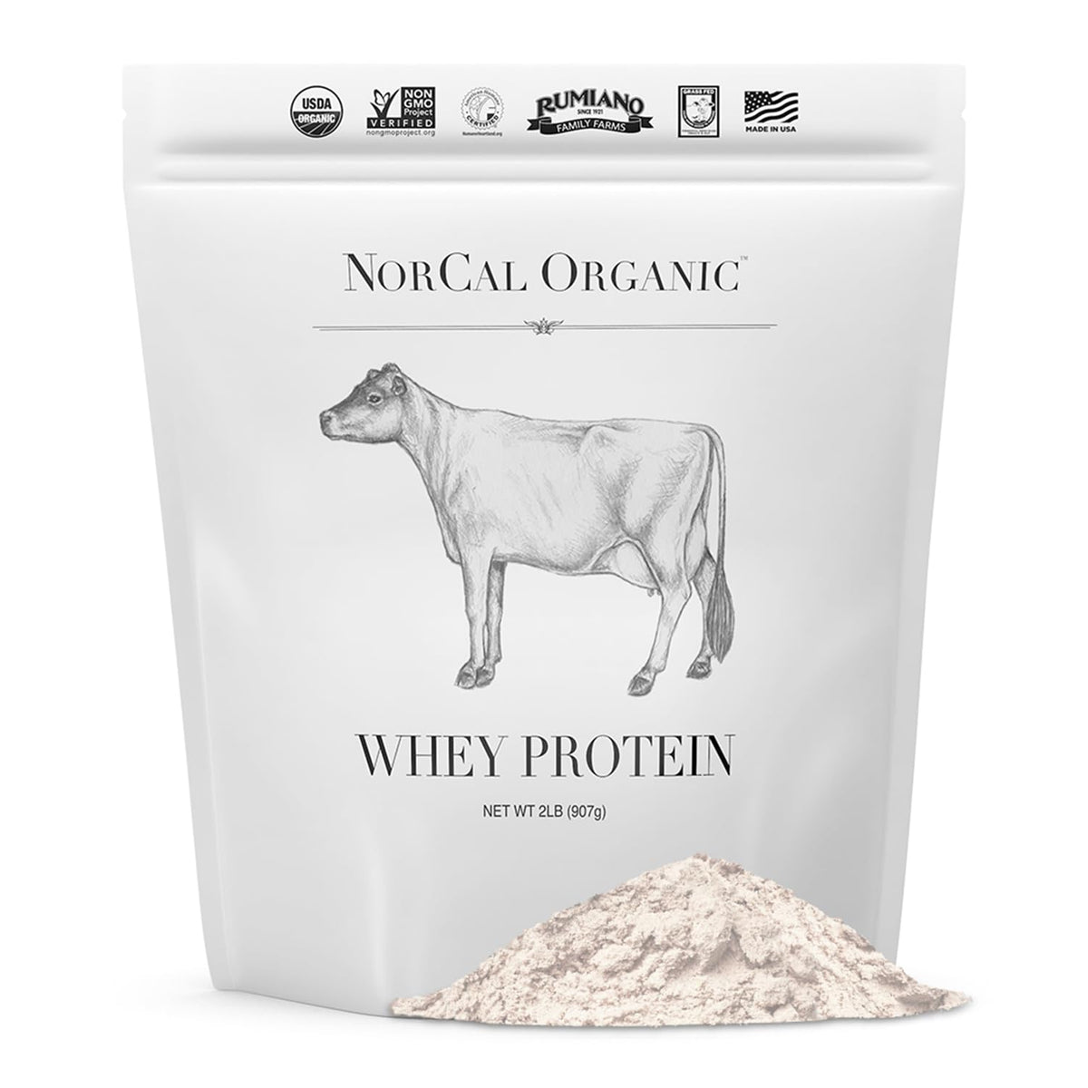 NorCal Organic Natural Grass Fed Whey Protein Powder