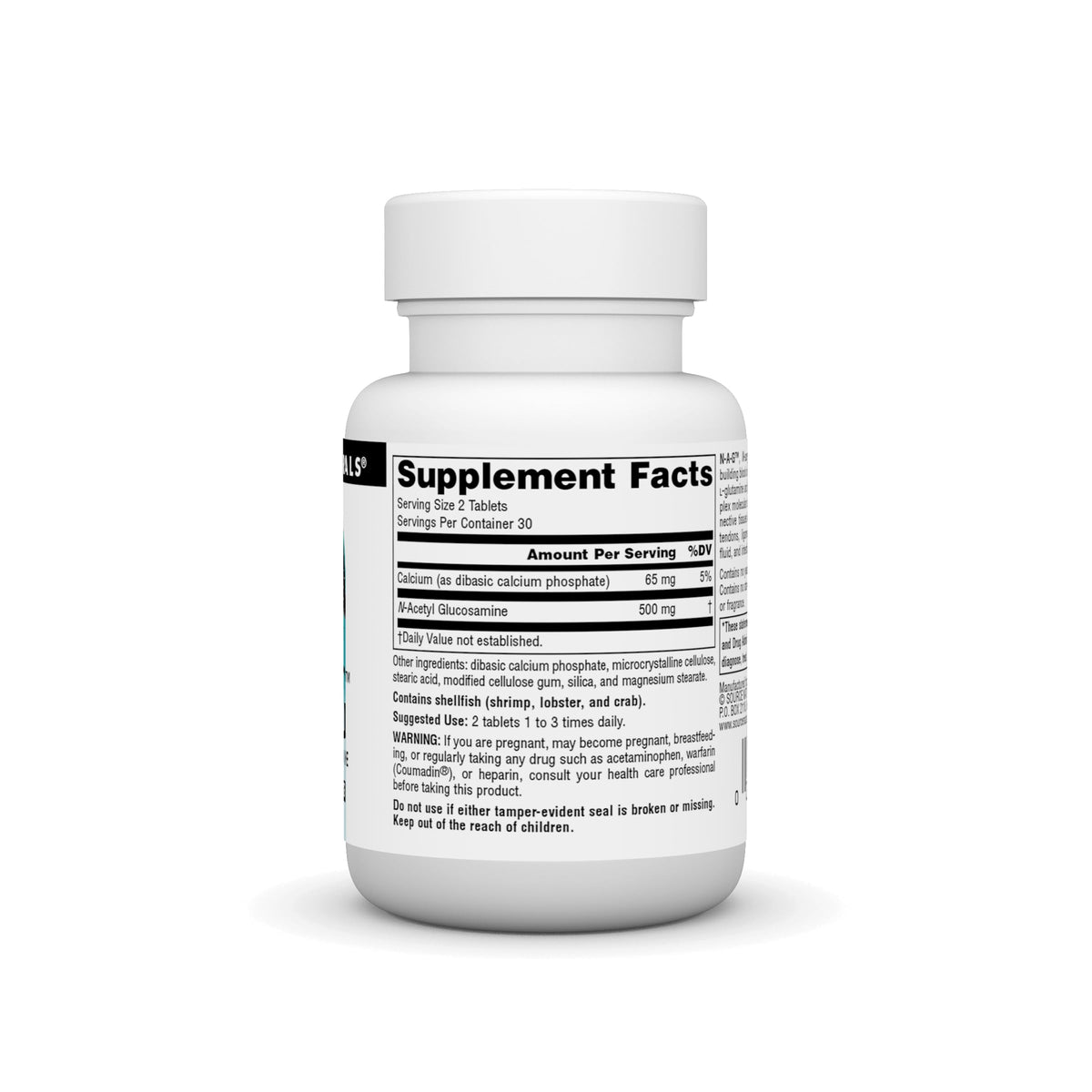 Source Naturals N-A-G N-Acetyl Glucosamine 250 mg - 60 Tablets - image 2
