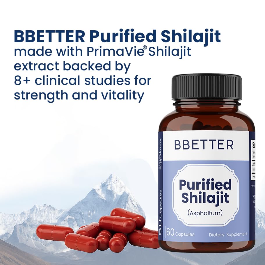 BBETTER Purified Shilajit 500mg Lab Tested Shilajeet for Stamina