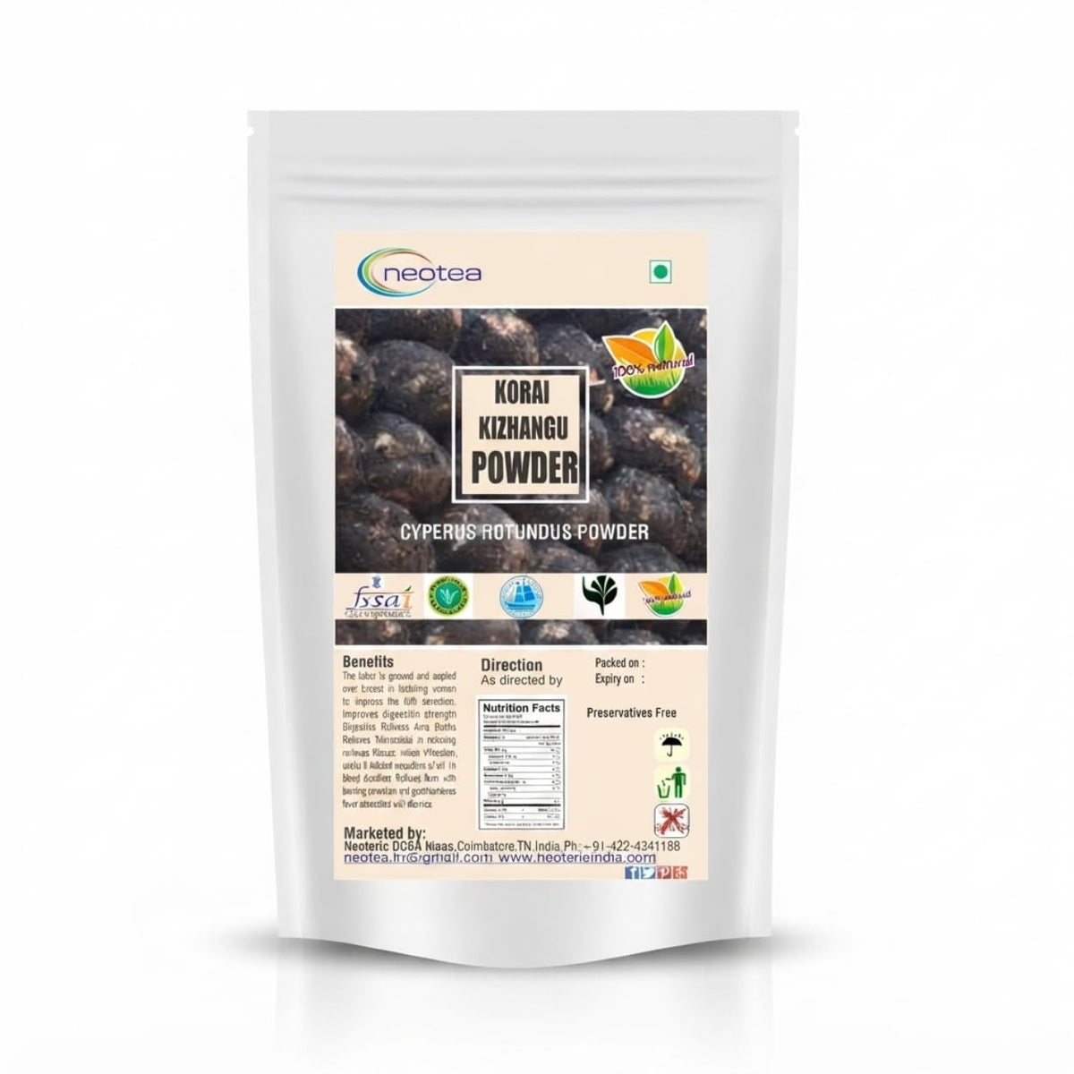 Neotea Korai Kizhangu Powder Nut Grass Root - 500g