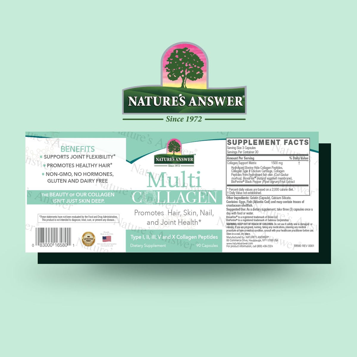 Nature's Answer Multi Collagen Capsules Types I, II, III, V & X - 1 Count - image 2