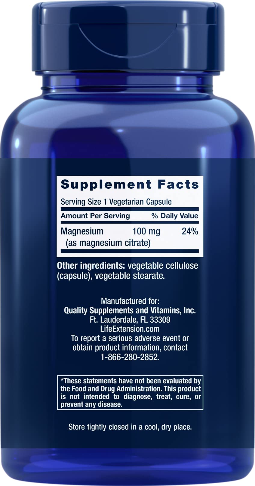 Life Extension Magnesium Citrate 100 mg Magnesium Supplement for Men