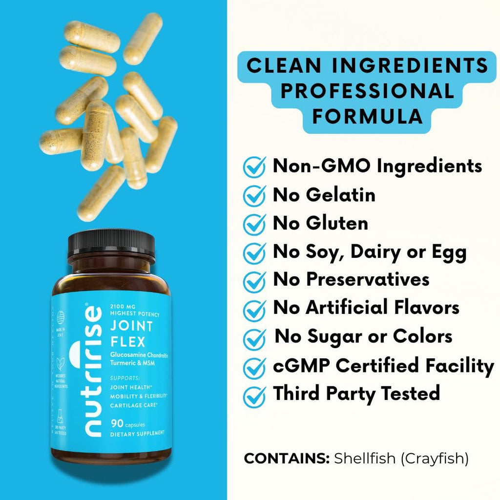 NutriRise Glucosamine Chondroitin MSM Joint Support - 90 Capsules - image 4