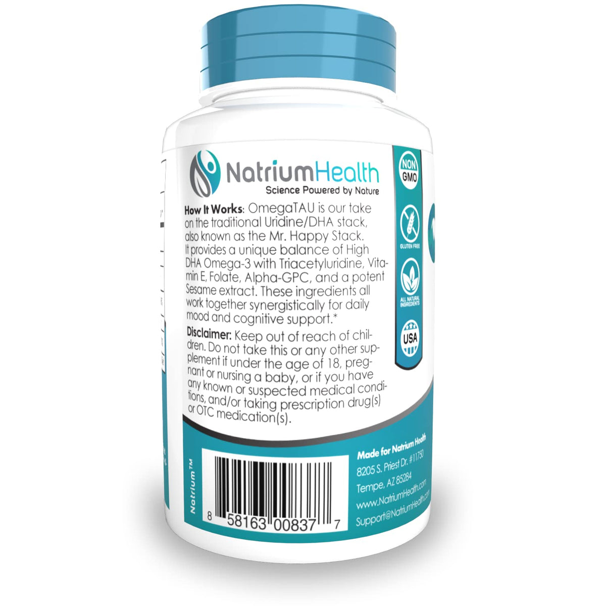 Nootropics Depot OmegaTAU Capsules Enhanced Uridine + DHA - 60 Capsules - image 3