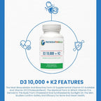 Protocols for Health D3 10,000 + K2 Bone Health - 60 Vegetarian Capsules - image 3