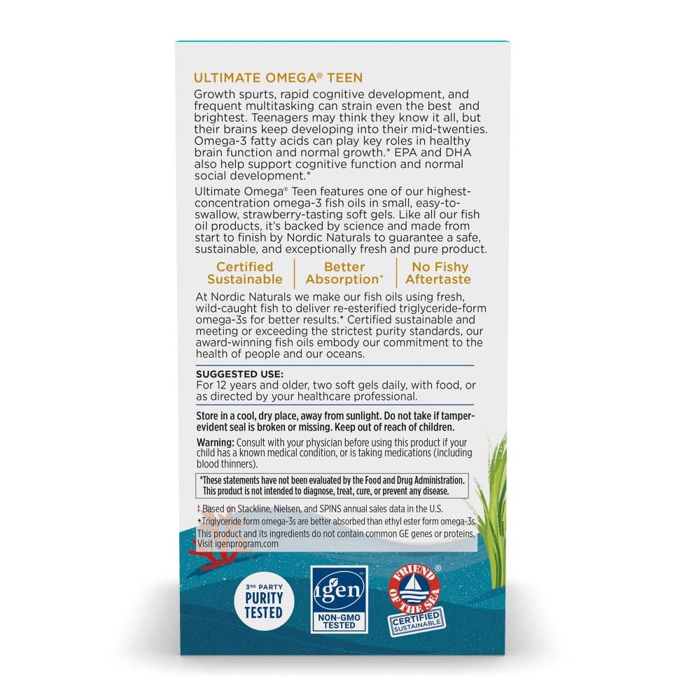 Nordic Naturals Ultimate Omega 2X Teen 1120mg EPA+DHA - 60 Softgels - image 7