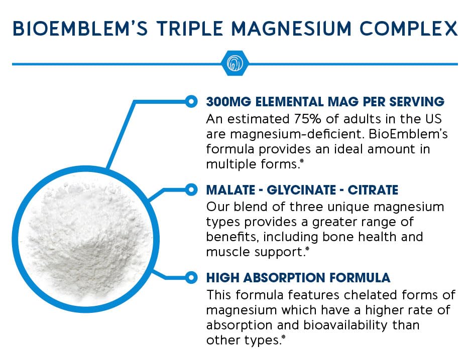 BioEmblem Magnesium Glycinate Complex 300mg - 90 Capsules - image 5