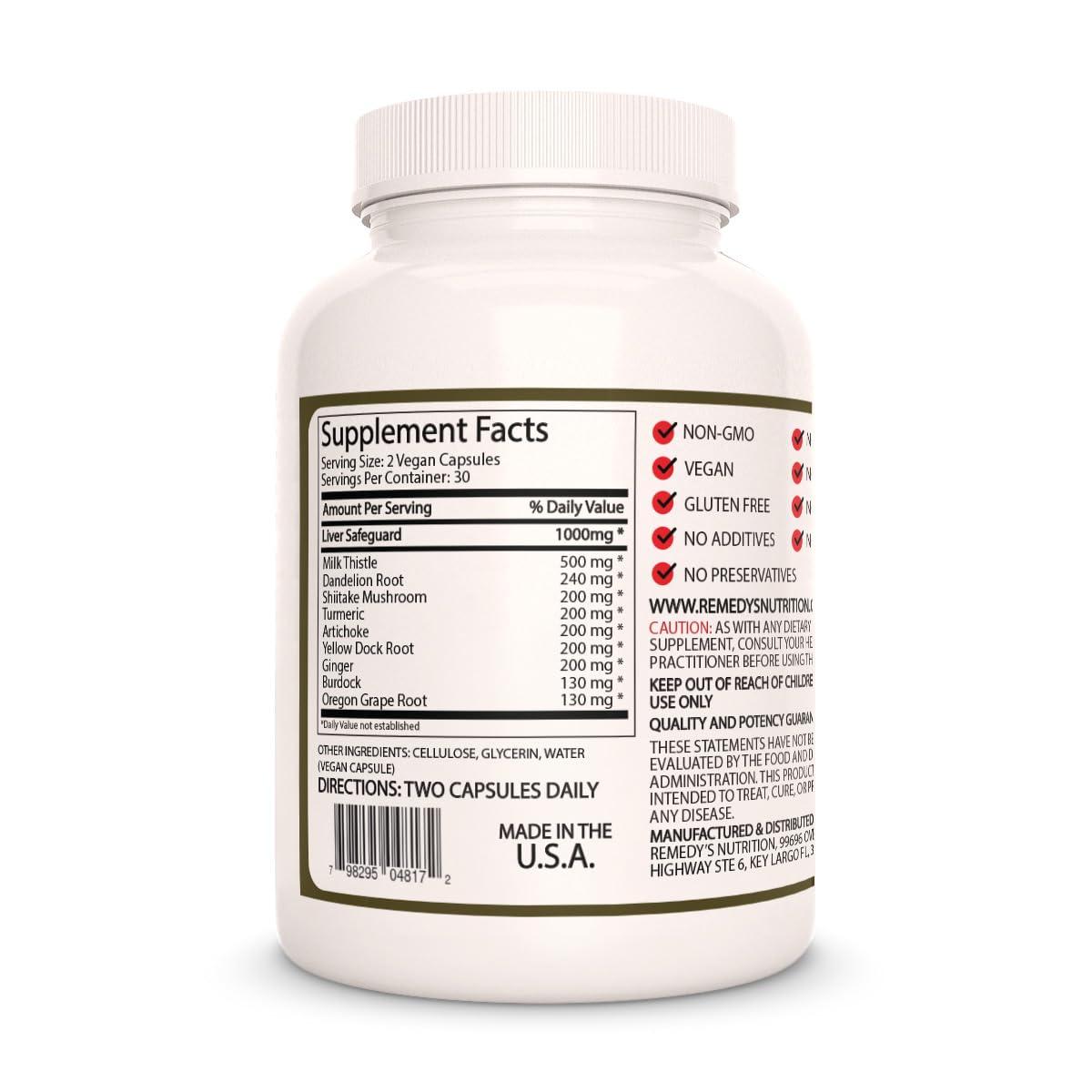 Remedy's Nutrition Liver Safeguard Herbal Supplement - 60 Capsules - image 2