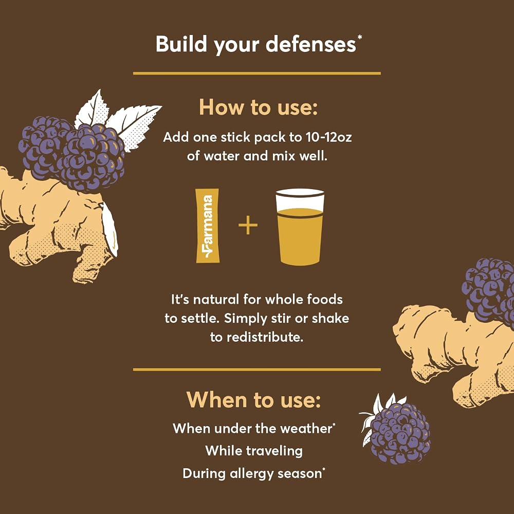 Farmana Immunity + Resilience Daily Immune Support Drink Mix - 12 Stick Packs - image 3