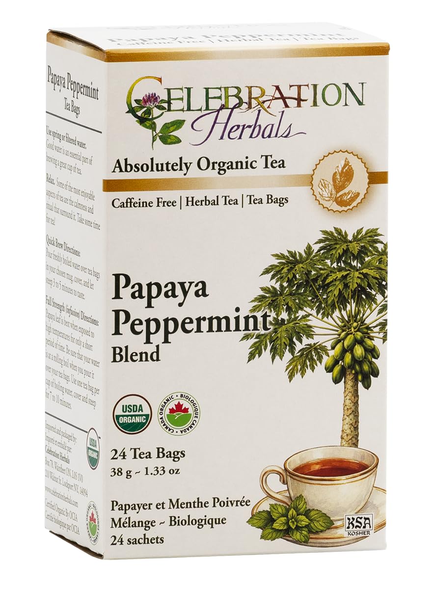 Celebration Herbals Papaya Peppermint Tea Organic - 24 Bags