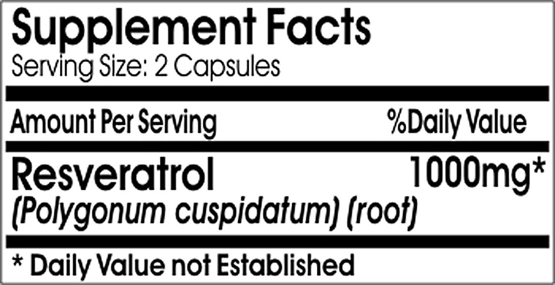 Vitamins Because Resveratrol 1000mg - 180 Capsules - image 2
