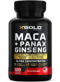 X Gold Health Maca Root & Korean Panax Ginseng Extract - 120 Capsules