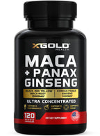 X Gold Health Maca Root & Korean Panax Ginseng Extract - 120 Capsules