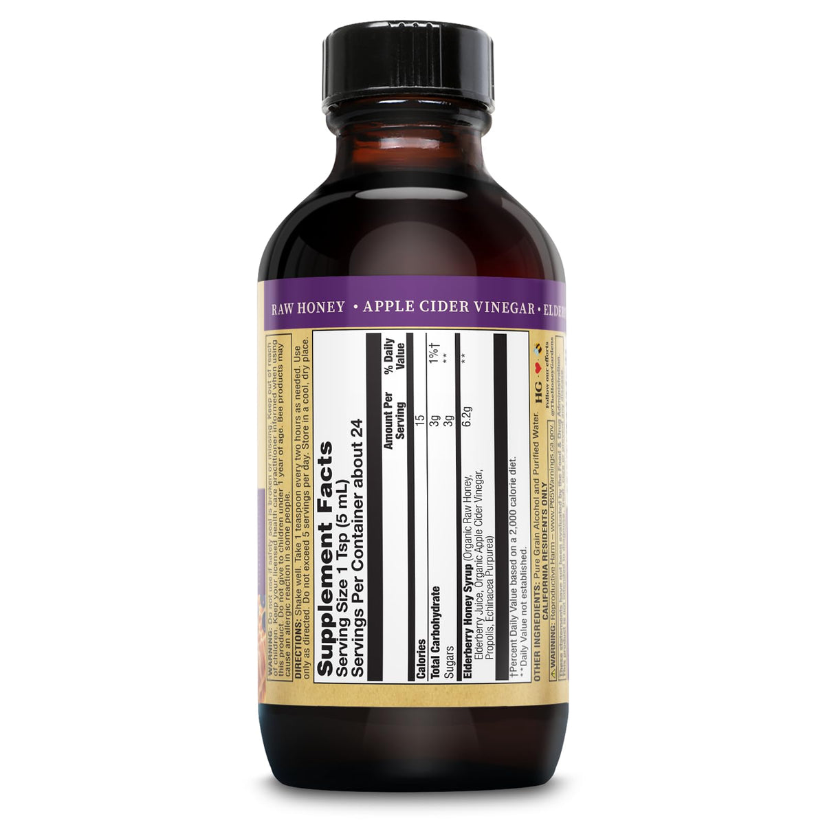 ZAND Honey Gardens Elderberry Syrup with Raw Honey & Propolis - 4 Fl Oz - image 2
