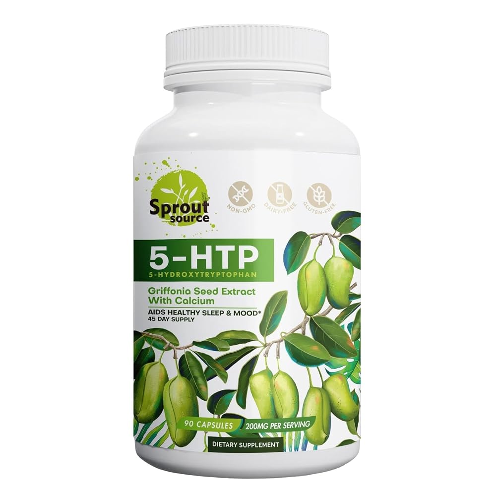 Sprout Source 5-HTP 200mg Capsules Sleep & Mood Support - 90 Capsules