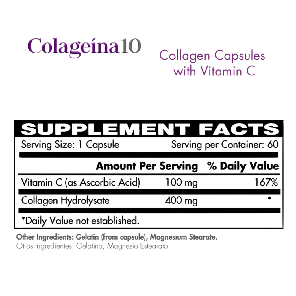 Colageina 10 Collagen Capsules with Vitamin C - 60 Capsules - image 5