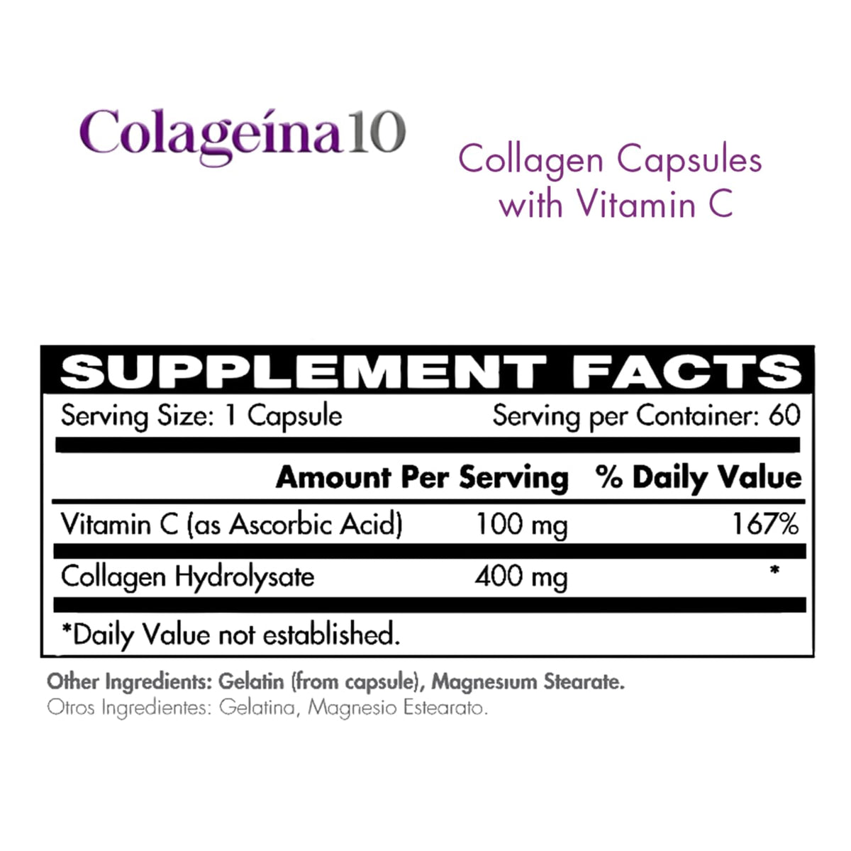 Colageina 10 Collagen Capsules with Vitamin C - 60 Capsules - image 5