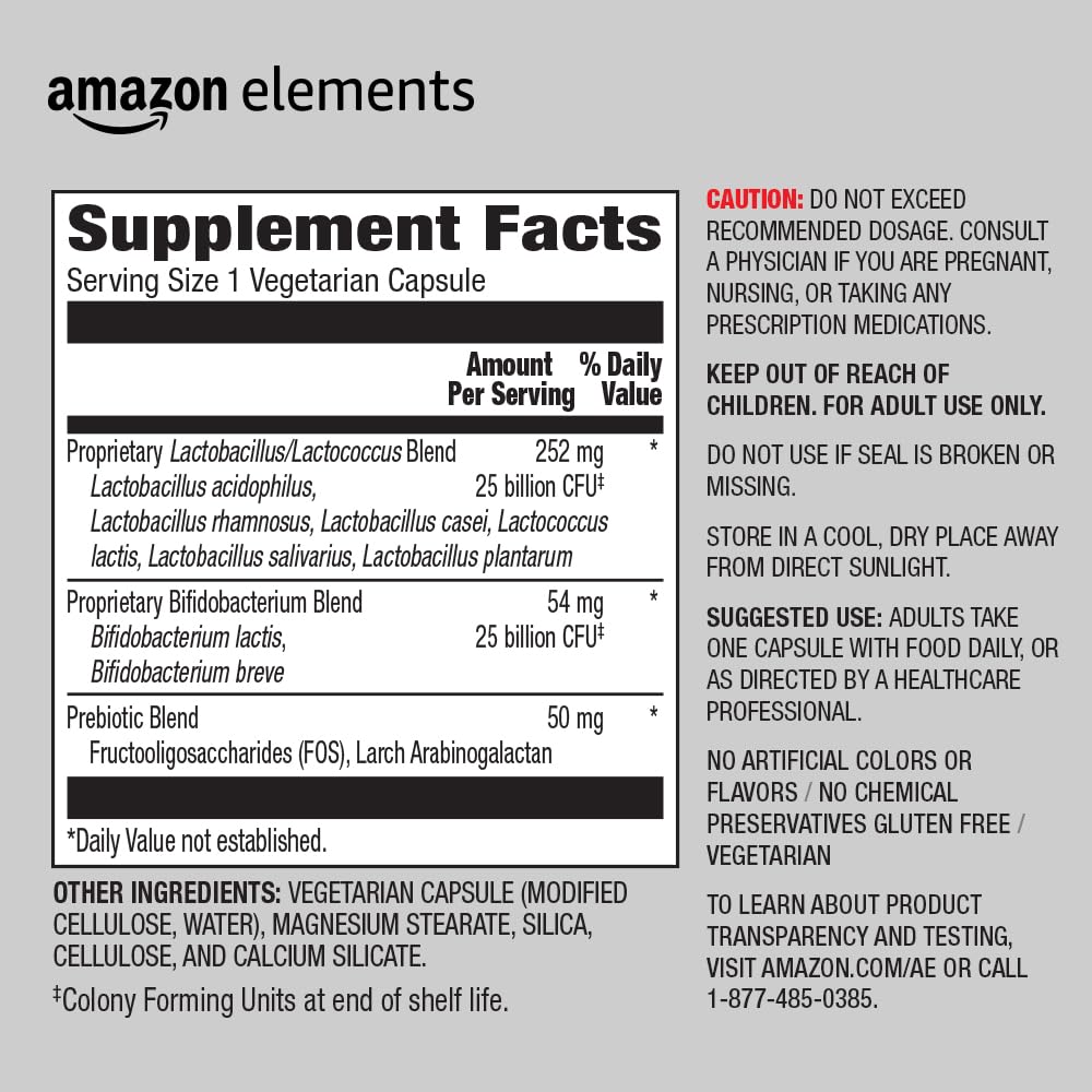 Amazon Elements Women's Probiotic 50 Billion CFU - 60 Capsules - image 3