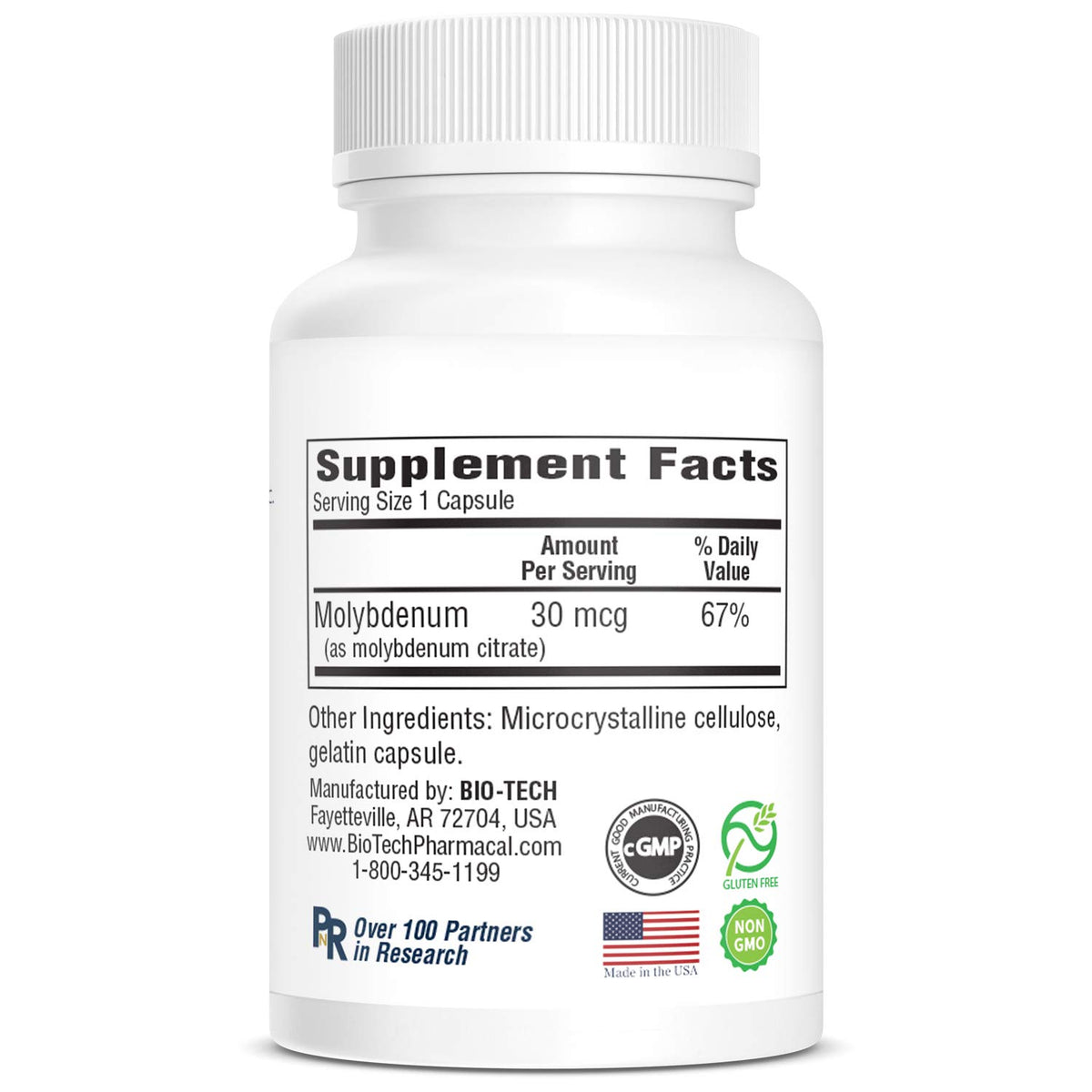 Bio-Tech Pharmacal Molybdenum Citrate Trace Mineral - 100 Tablets - image 4