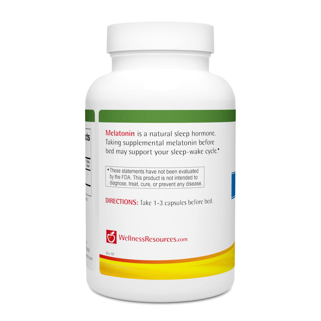 Wellness Resources Melatonin 3 mg Sleep Support - 180 Capsules - image 3