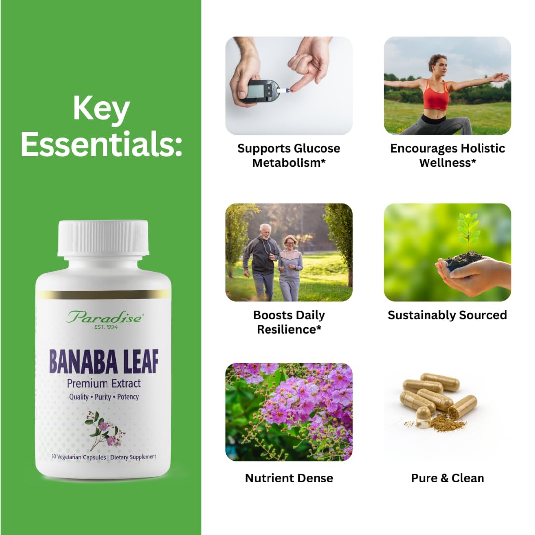 Paradise Herbs Banaba Leaf 12:1 Extract 250 mg - 60 Capsules - image 2