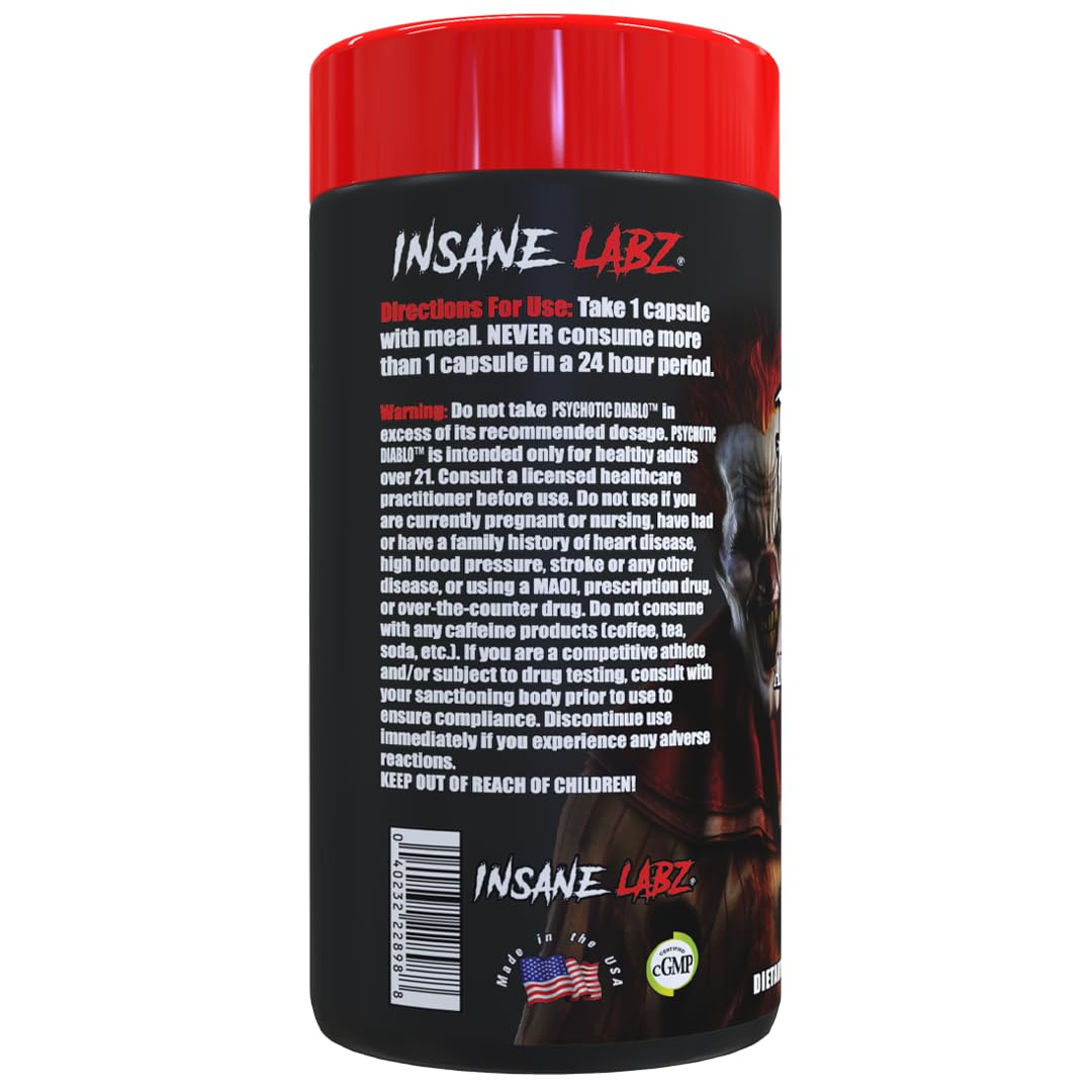Insane Labz Psychotic Diablo Thermogenic Fat Burner - 60 Capsules - image 3