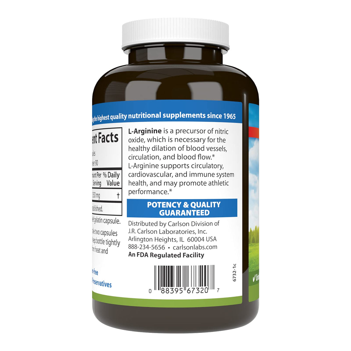 Carlson L-Arginine 675 mg Circulatory Health - 180 Capsules - image 3