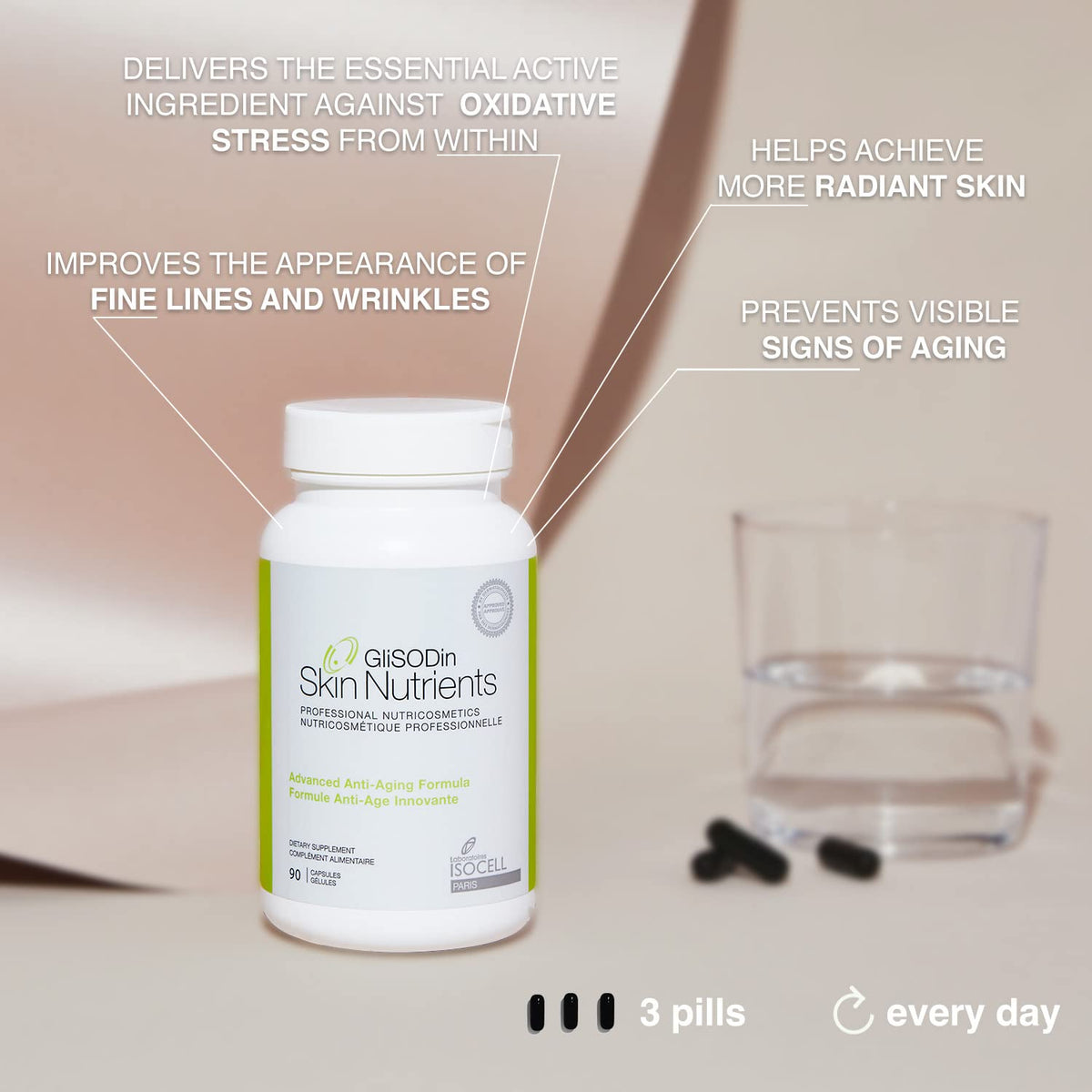 GliSODin Anti-Aging Skin Supplement - 90 Capsules - image 2