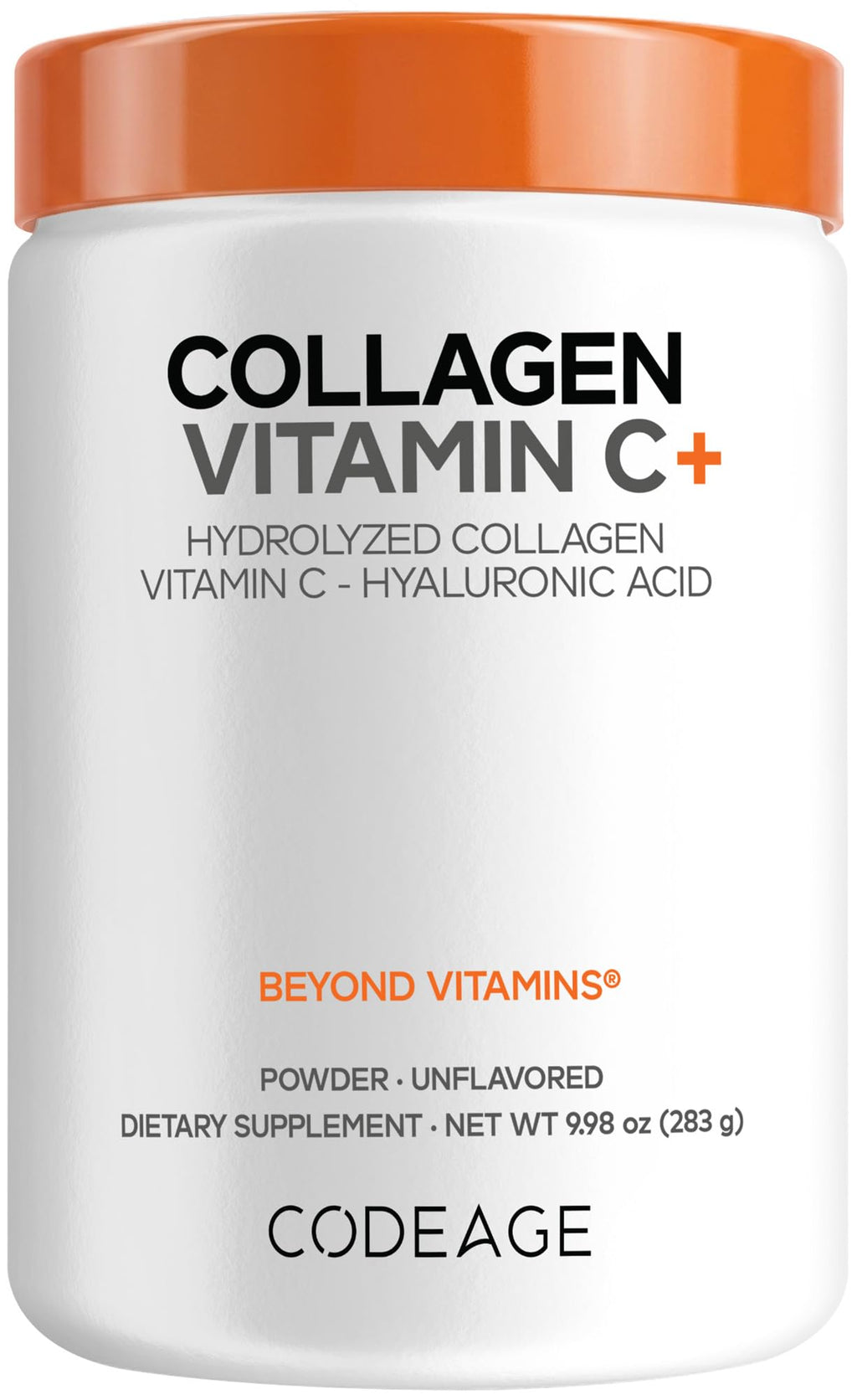 Codeage Collagen Peptides Powder with Vitamin C & Hyaluronic Acid - 10 oz