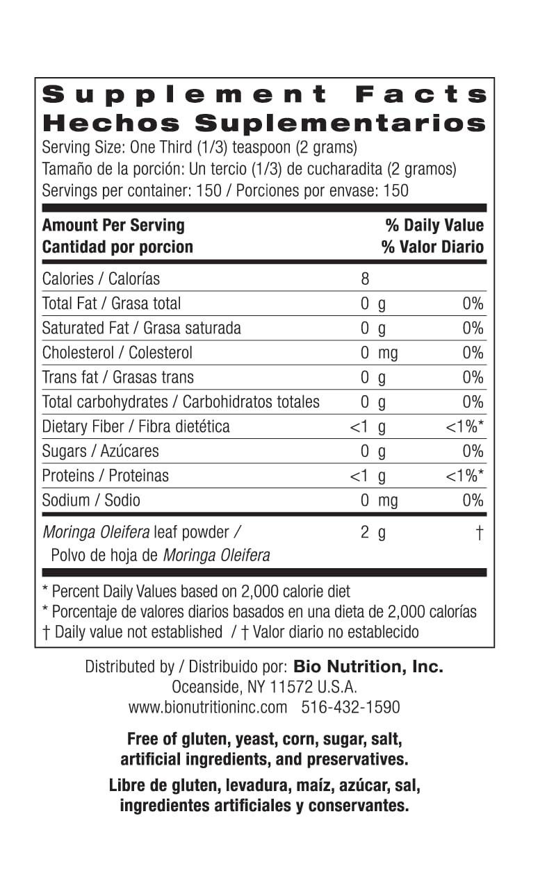 Bio Nutrition Organic Moringa Leaf Powder - 300 Grams - image 4