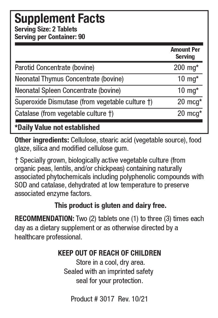 BIOTICS RESEARCH Cytozyme Parotid TS Parotid Concentrate 200mg - 180 Tablets - image 2