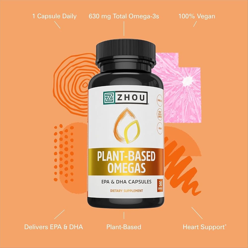 ZHOU Plant-Based Omega 3 Supplement - 30 Vegetarian Capsules - image 5