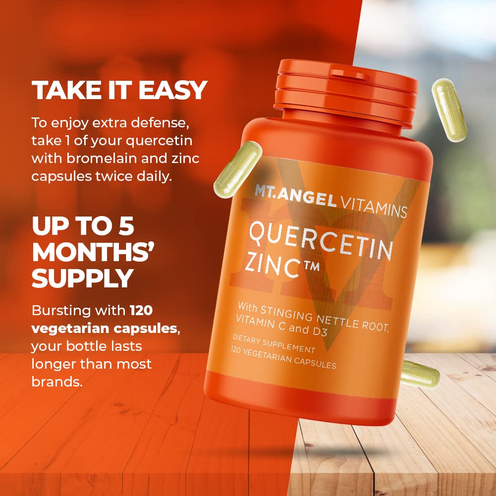Mt. Angel Vitamins Zinc Quercetin with Bromelain - 120 Capsules - image 6