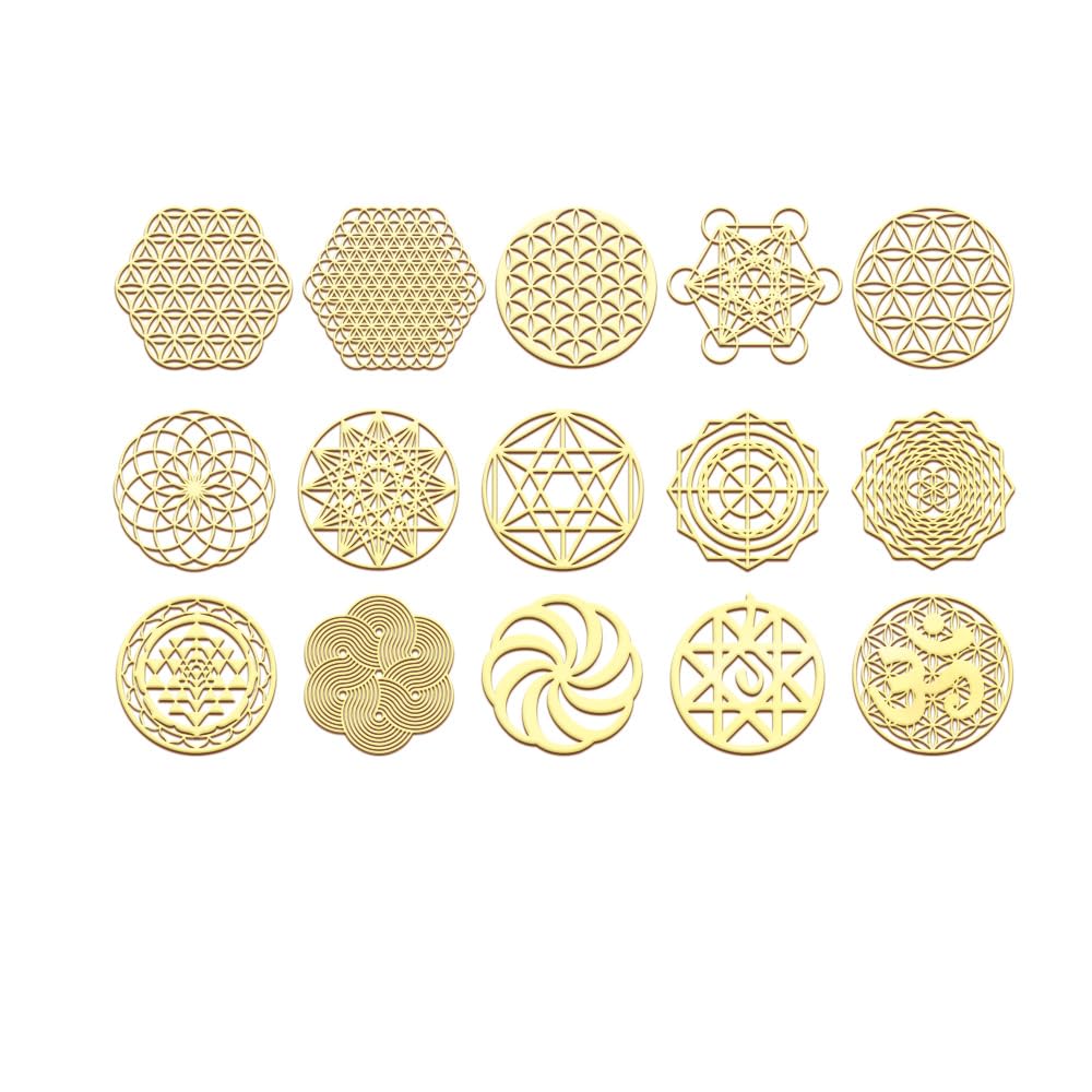 METAL ARTEM Flower of Life Orgonite Metal Stickers - 15 Pack