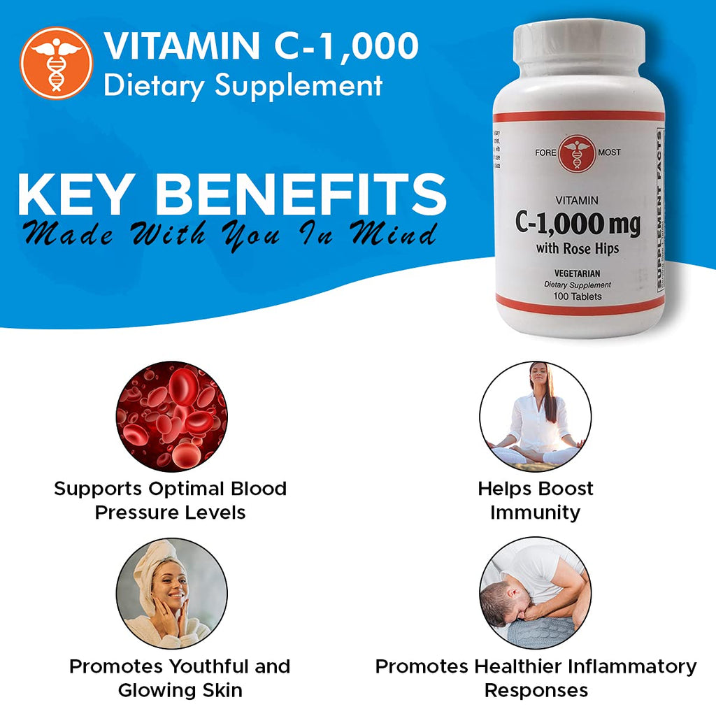 Holistic Health Vitamin C with Rose Hips 1000mg - 100 Tablets - image 7