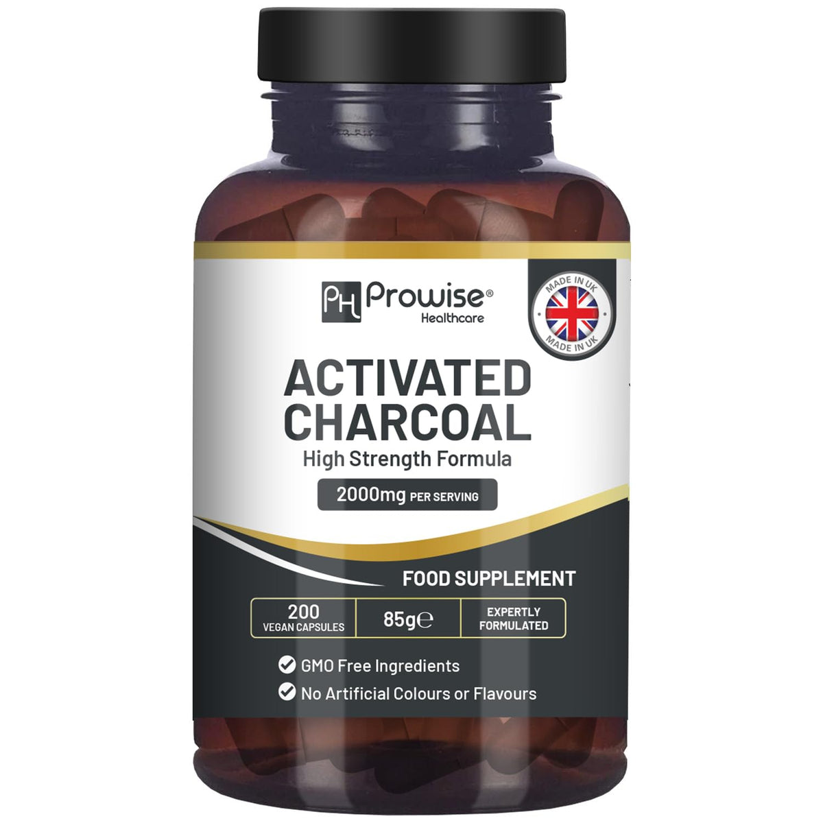 PH PROWISE Healthcare Activated Charcoal 2000mg - 200 Capsules