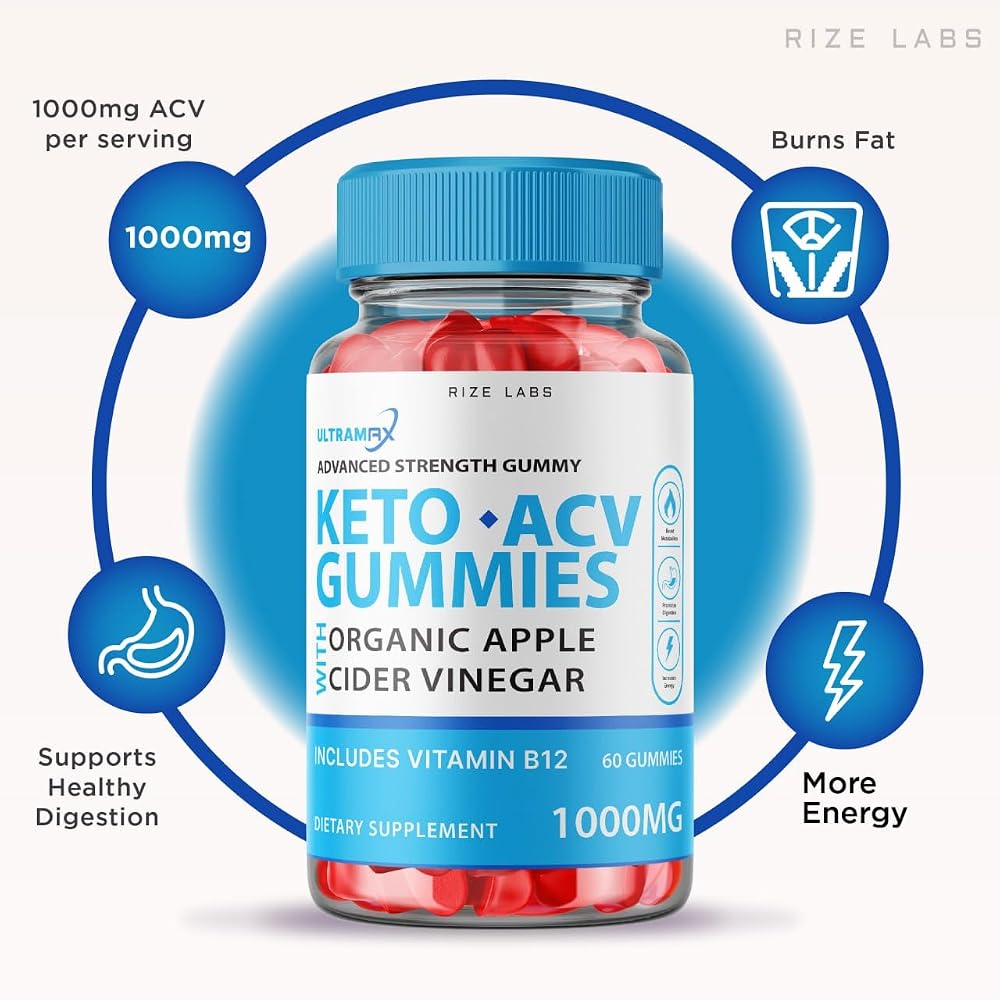 rize labs Ultra Max Keto ACV Gummies for Weight Loss - 60 Gummies - image 2