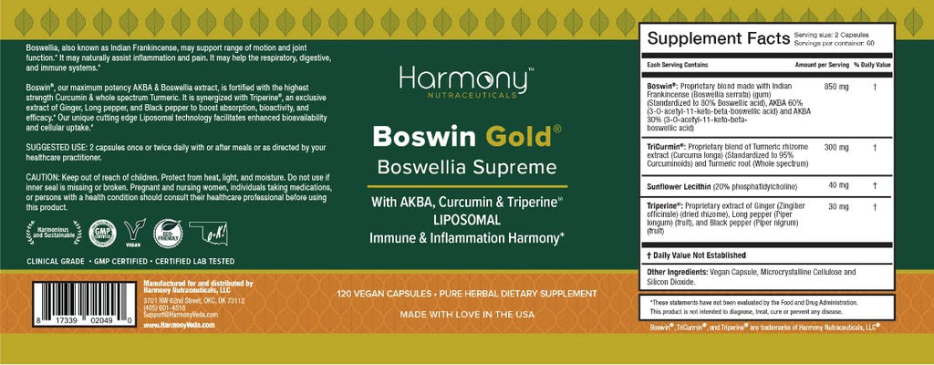 Harmony Nutraceuticals Boswin Gold Liposomal Boswellia Extract - image 5