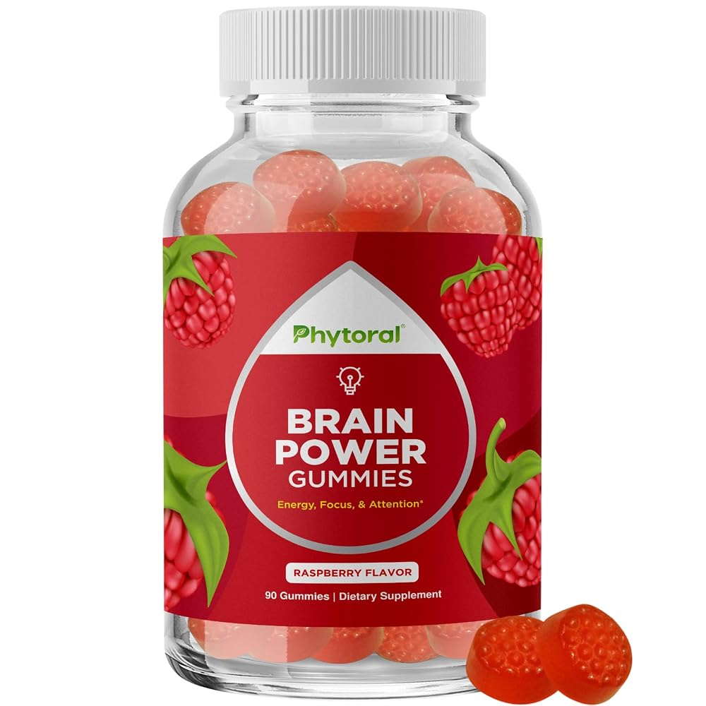 Phytoral Brain Gummies Vitamin B12 for Memory Focus & Clarity - 90ct